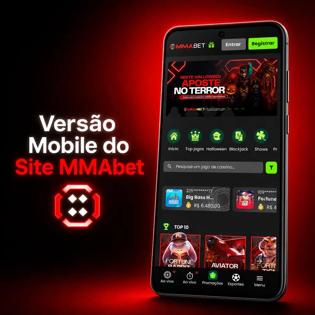 Versão mobile do site MMAbet em smartphone