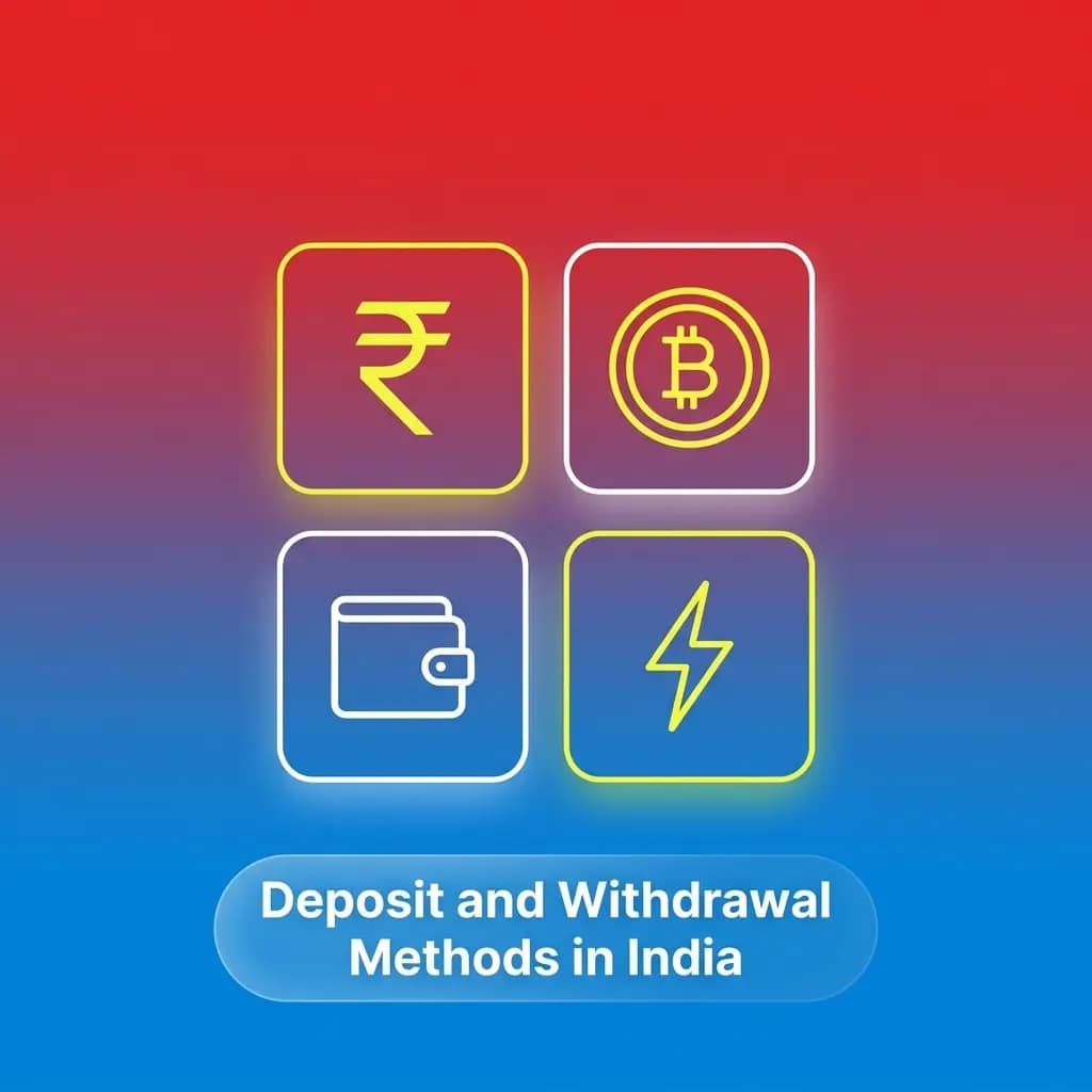Deposit and withdrawal methods available for Indian players