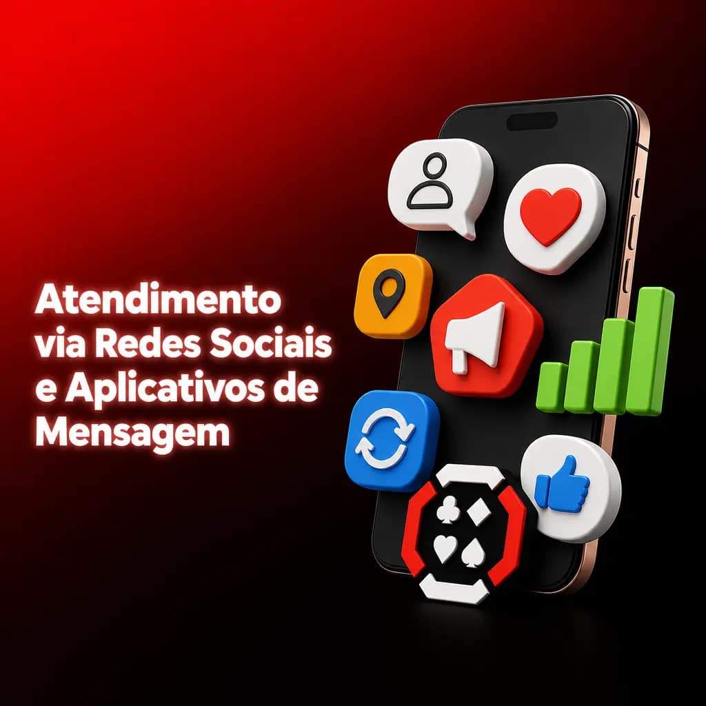 Atendimento MMAbet via redes sociais e aplicativos de mensagem