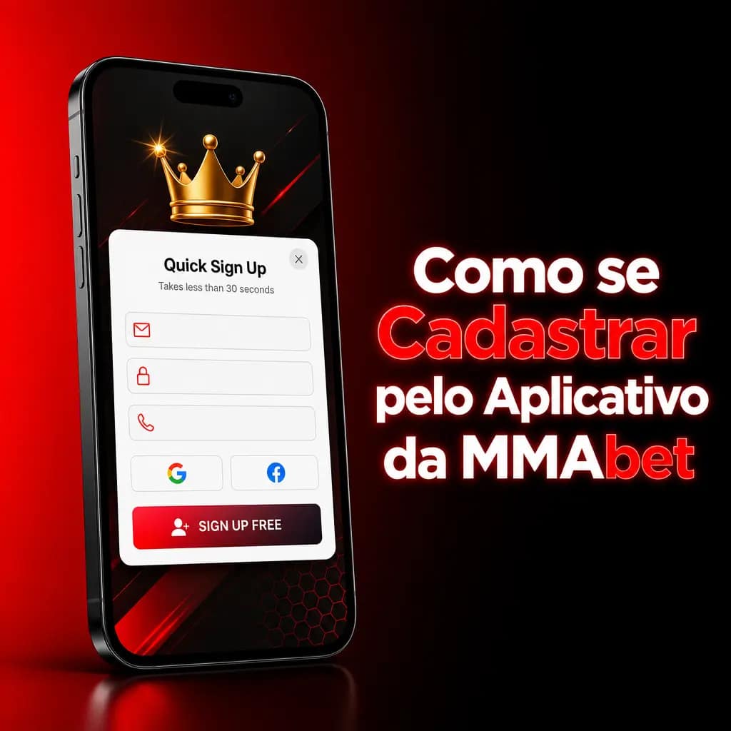Tela de cadastro no aplicativo MMAbet para Android e iOS com campos de registro e opção de depósito via Pix